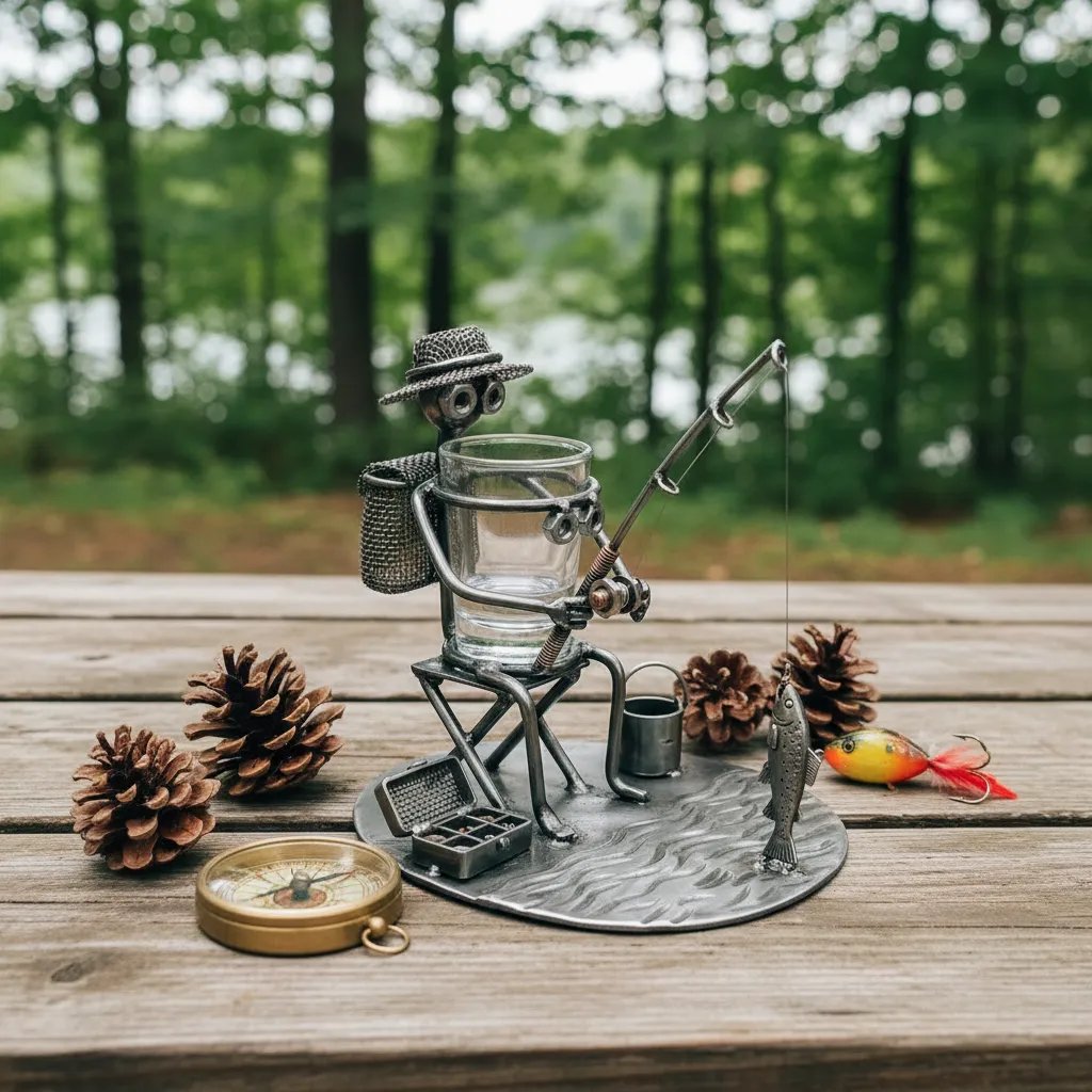 🏆 35K+ SOLD! Handcrafted Fisherman Shot Glass Holder | A Drink & a Story in One 🎣🥃