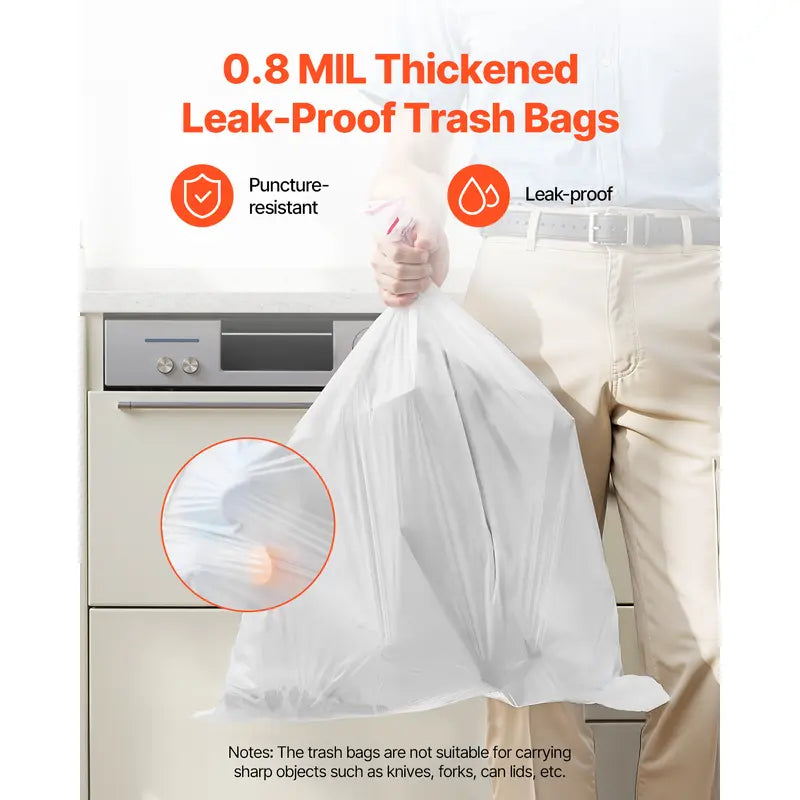 Drawstring Trash Bags, 75 Count