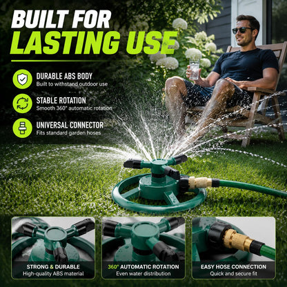 🚿 Automatic 360° Rotating Lawn Sprinkler
