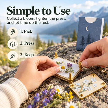 🌸 Mini Portable Flower Press | Pocket-Sized Botanical Press for Small Blooms, Petals & Keepsake Crafts 🌿