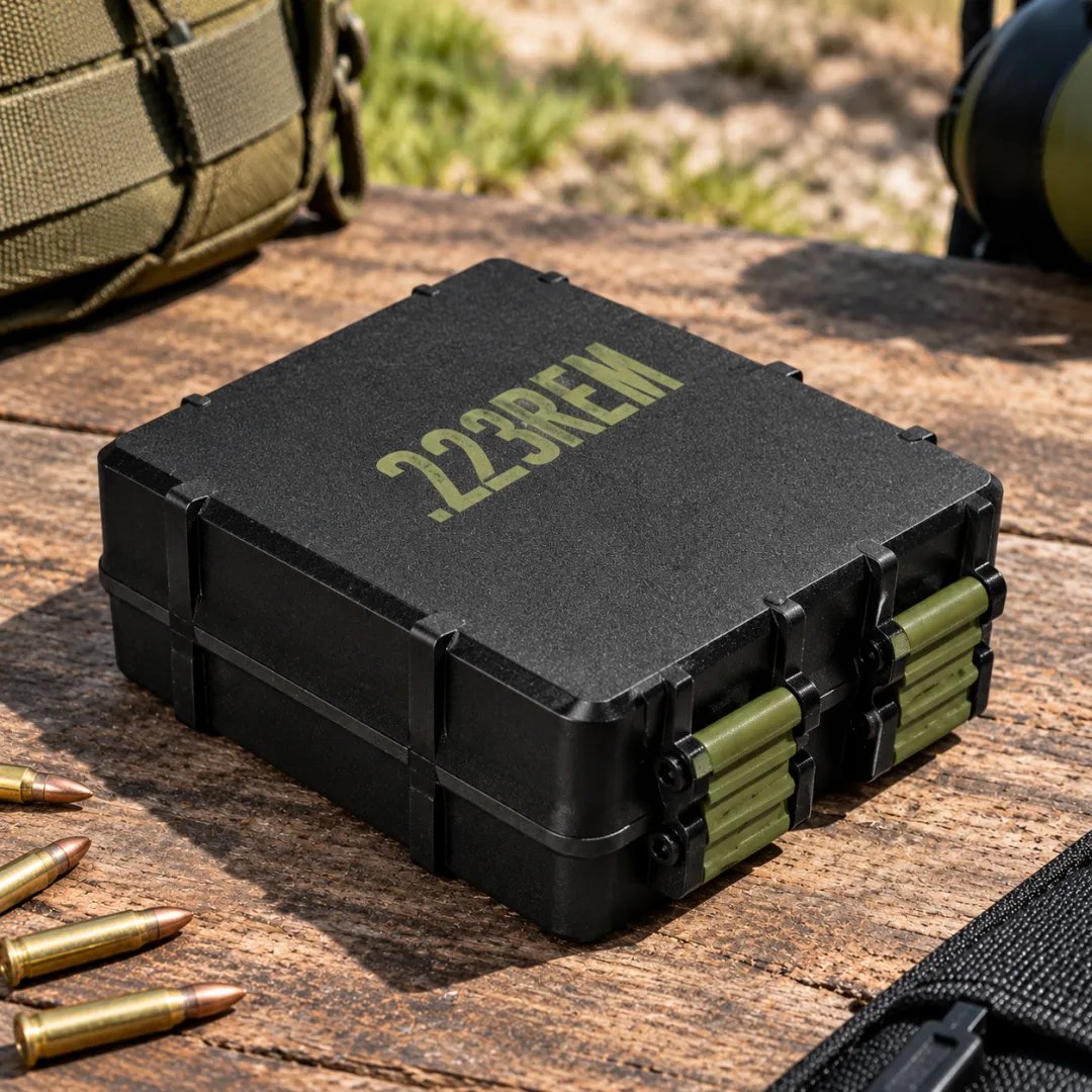 🎯100 Round Ammo Storage Box | Waterproof Hard Shell Ammunition Organizer Case