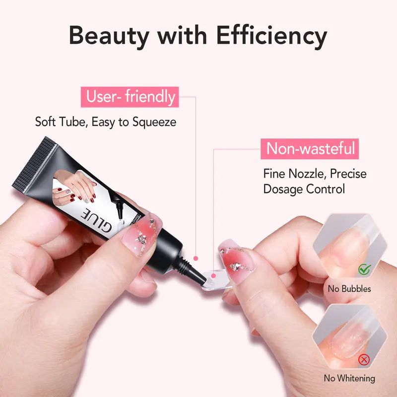 Newly Upgraded 15g Quick-Drying Semi-Solid Nail Glue with 15ml Remover