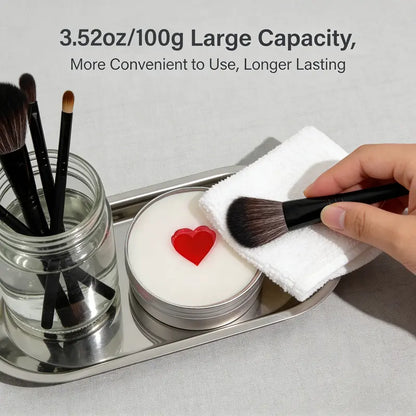 Makeup Brush Cleansing Soap with Silicone Cleaning Pad
