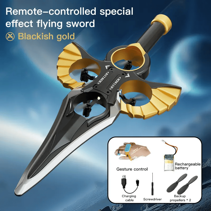 🔥Hot Sale 49% off🌟🕹️Flying Battle Sword – LED Hovering Spinning Toy✨⚔️