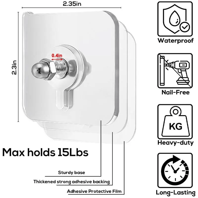🔥Limited Time 49% Off✨⚡Drill Free Adhesive Hooks
