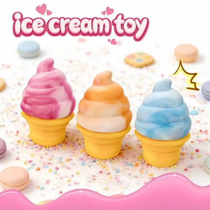 Super Soft Ice Cream Squishy Toy | Squishy Fun Stress Relief Squishies Squeeze Fidget Sensory Toy for Kids & Adults | Cute Birthday Gift Party Favor | Squishy Fidgets