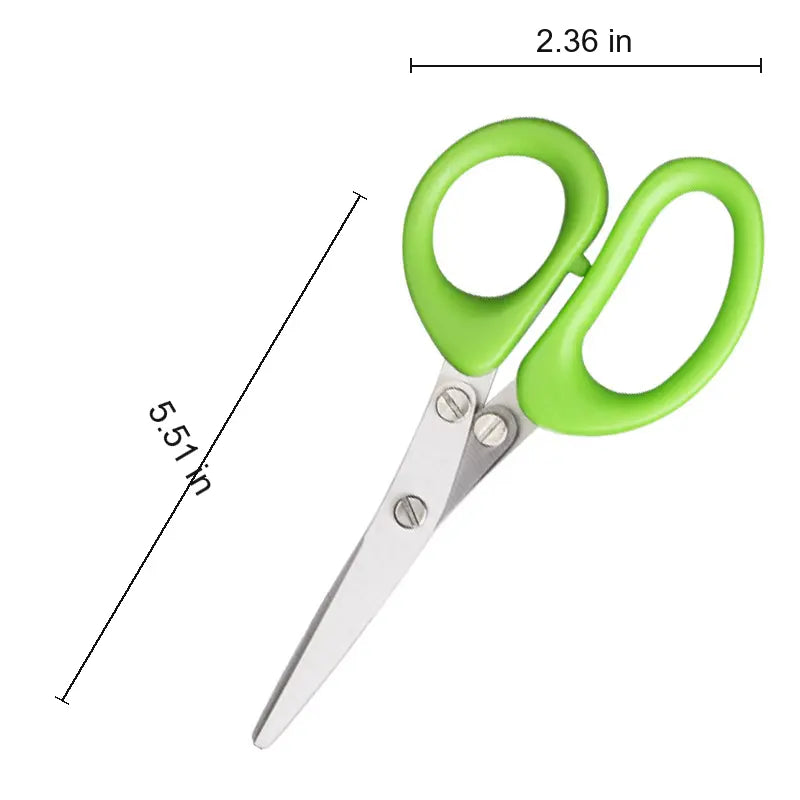 Stainless Steel 5 Blades Scallion Cutter Scissors