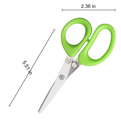 Stainless Steel 5 Blades Scallion Cutter Scissors