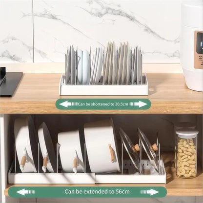 Pot Lid Organizer Rack - 7 Compartment Kitchen Utensils Holder