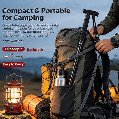 GS183 FOX Telescopic Hiking Trekking Pole with Self-Defense Baton