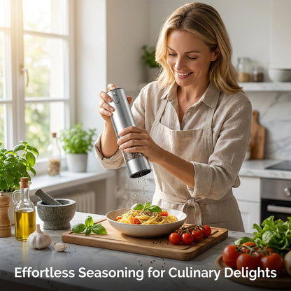 Electric Salt and Pepper Grinder Set – Rechargeable with Adjustable Coarseness