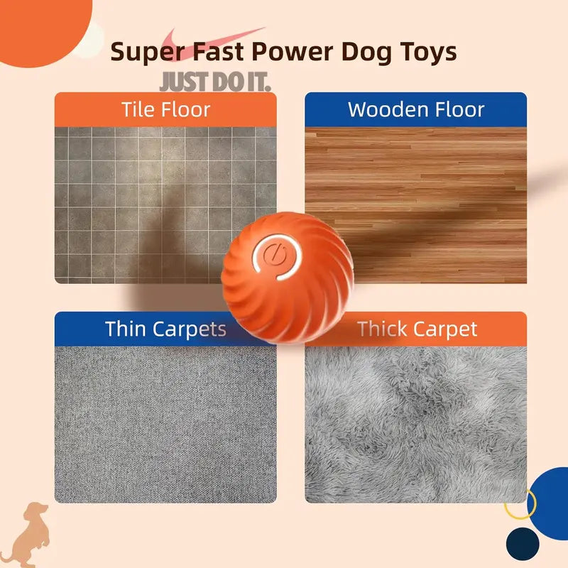 Interactive Dog Dog Balls, 2.7 in Moving Dog Ball, Durable Motion Activated Automatic Rolling Ball , USB Rechargeable