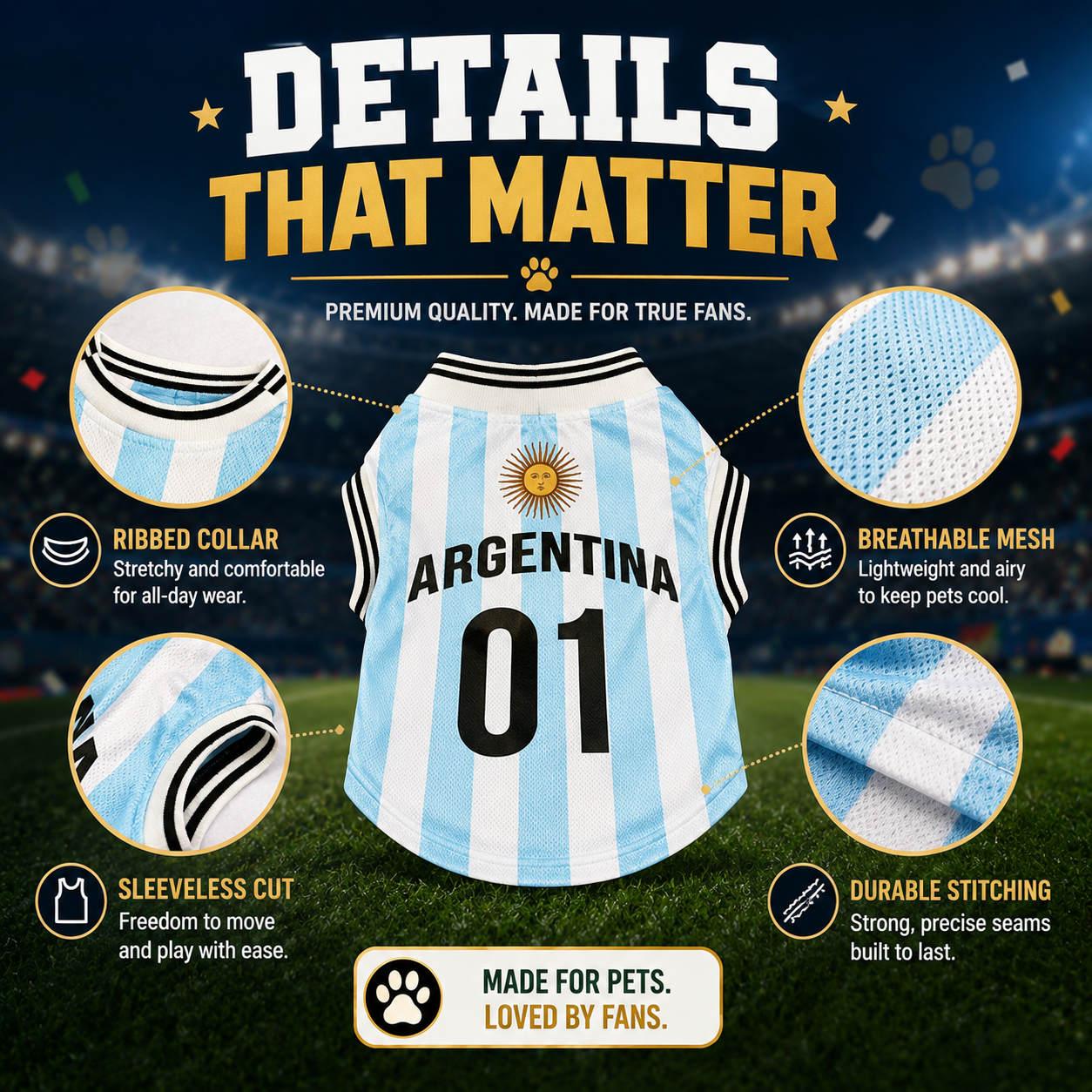 ⚽🐾 2026 North America Football Fan Pet Jersey