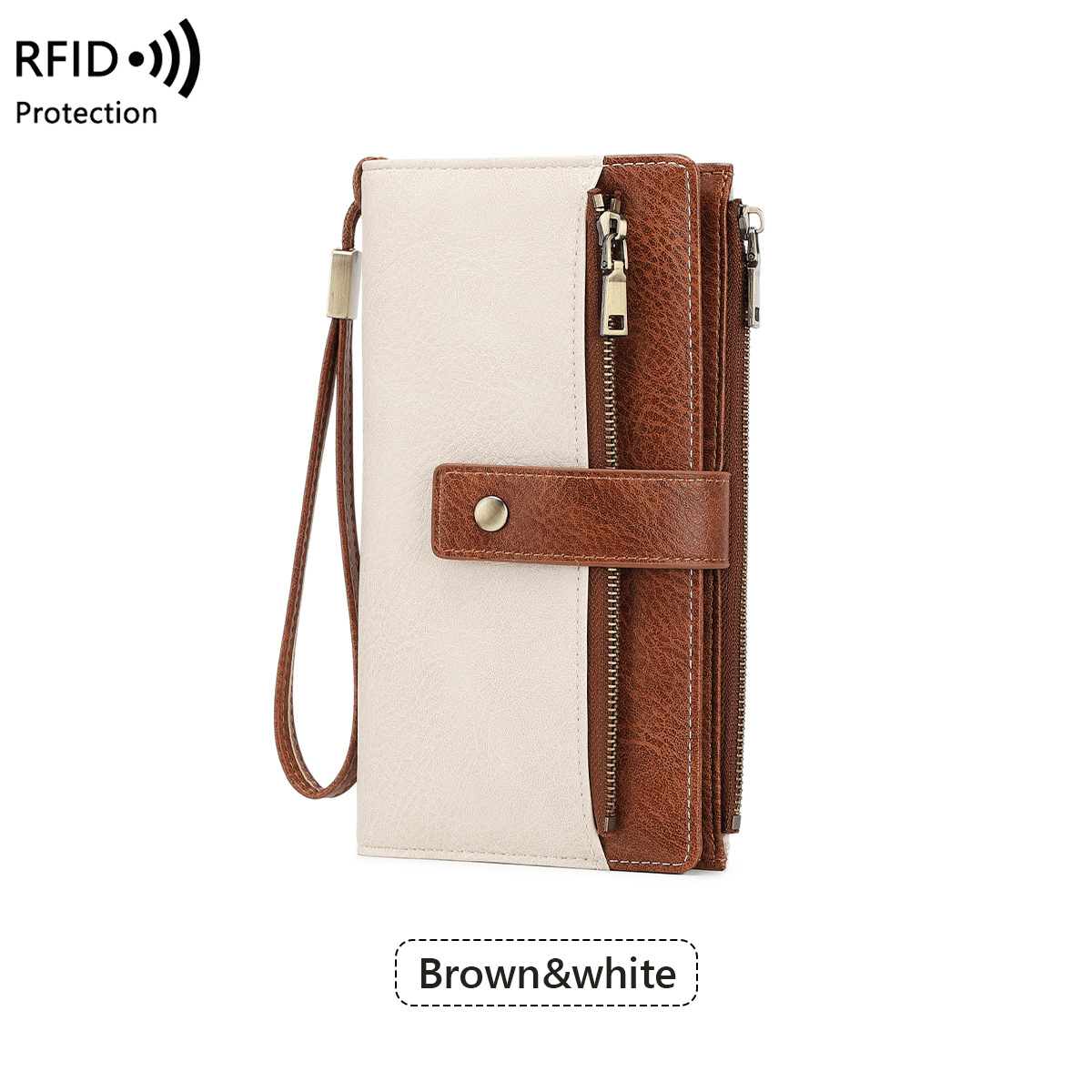Women's long wallet, stylish clutch, elegant solid color RFID blocking leather wallet👛