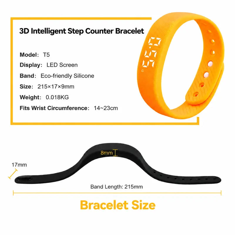 Activity Wrist Band with Silent Alarm & Step Counter