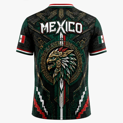 2026 Mexico Eagle Warrior Soccer Jersey⚽ – Aztec Calendar Graphic V-Neck Fan Shirt for Men
