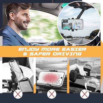 💥360° Rotatable and Retractable-Car Rearview Mirror Phone Holder