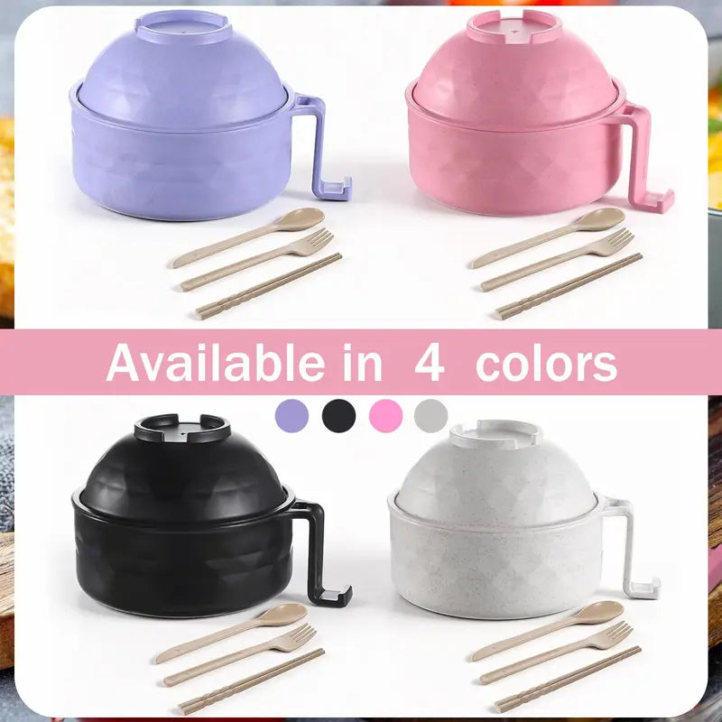 Colorful Round Bowls Complete Ramen Noodle Tableware Set
