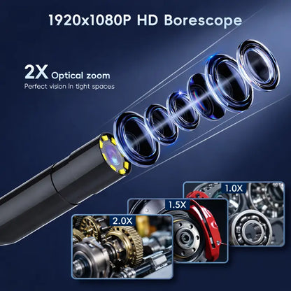 16.5FT Borescope Camera with Light, 4.3" HD Screen, Waterproof Endoscope with 8 LED Lights, Semi-Rigid Cable