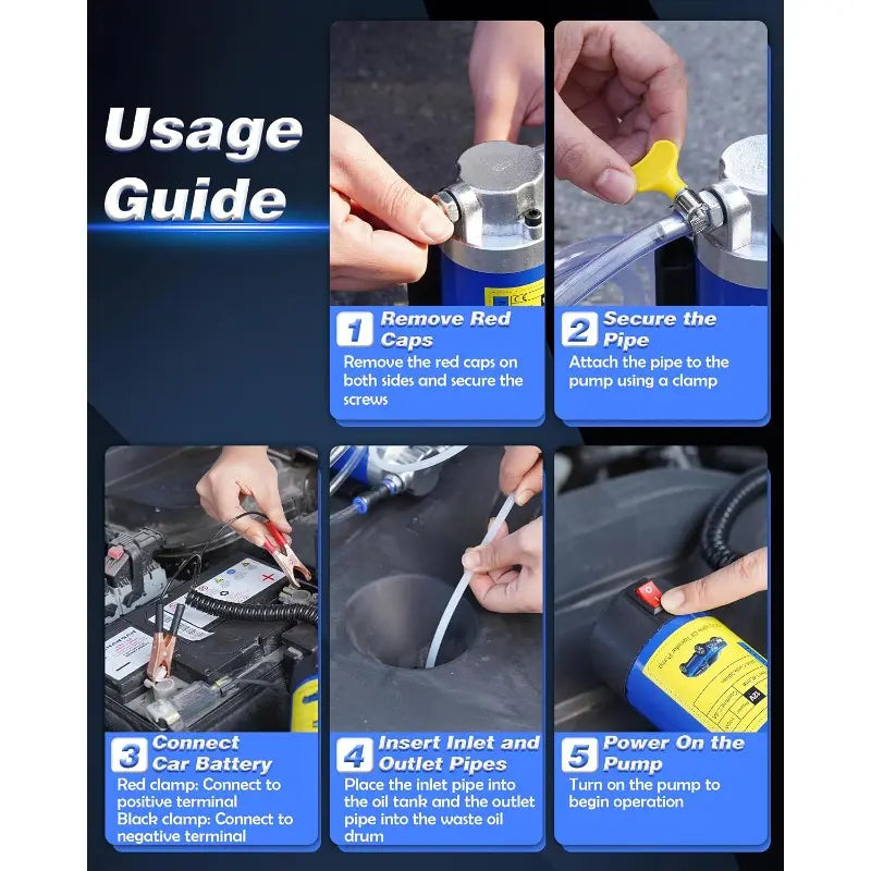 12V 100W Efficient Powerful Self-Priming Oil Pump, 30min Continuous Car Tool for Engine Oil Change, Electric Fluid Transfer for Gear/Transmission Fluid Removal, Efficient Pump,toolupgrade