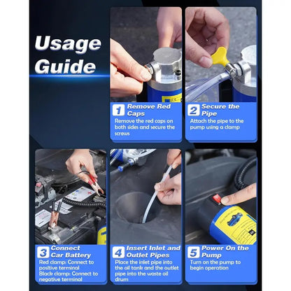 12V 100W Efficient Powerful Self-Priming Oil Pump, 30min Continuous Car Tool for Engine Oil Change, Electric Fluid Transfer for Gear/Transmission Fluid Removal, Efficient Pump,toolupgrade