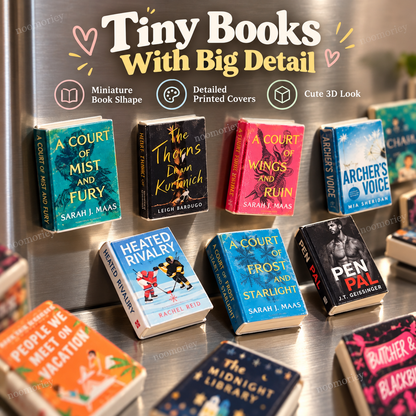 📚 Tiny Library Mini Book Magnets – 20-Piece Refrigerator Magnet Set