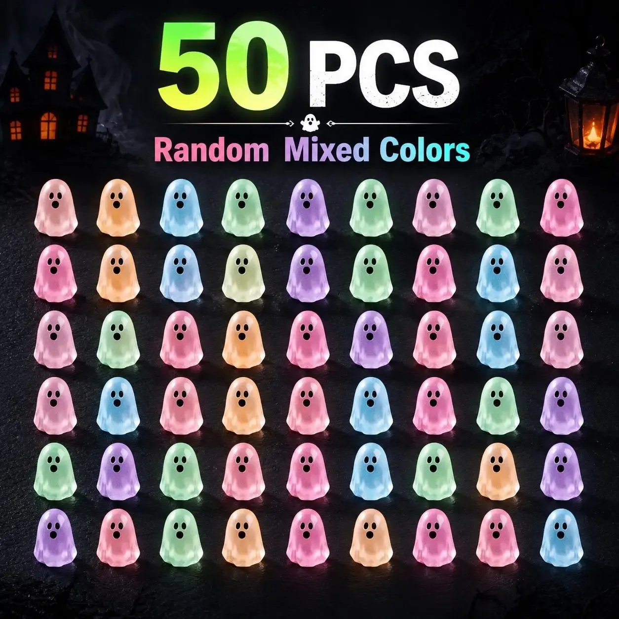 🔥LAST DAY 50% OFF - Glow-in-the-Dark Cute Ghost Resin Bead Set