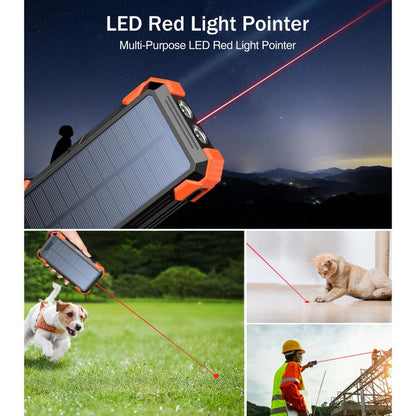 Outdoor High-Capacity Wireless Power Bank with LED Solar