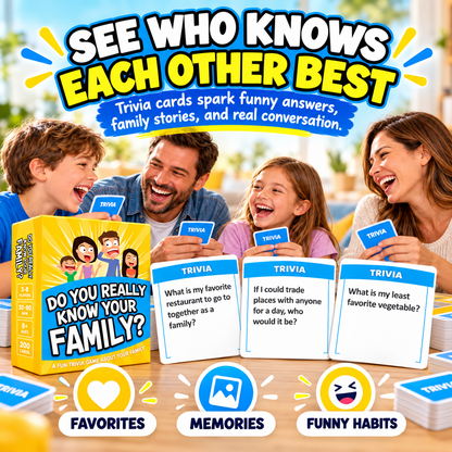 😂 50% OFF Today! Do You Really Know Your Family? Fun Trivia Card Game for Game Night