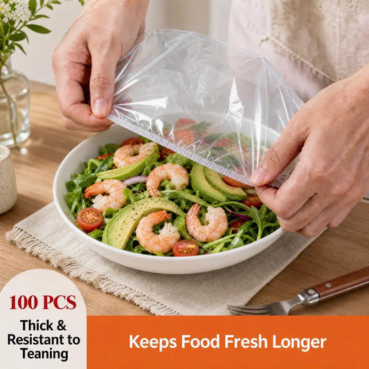 100Pcs Medium Reusable Elastic Plastic Bowl Covers