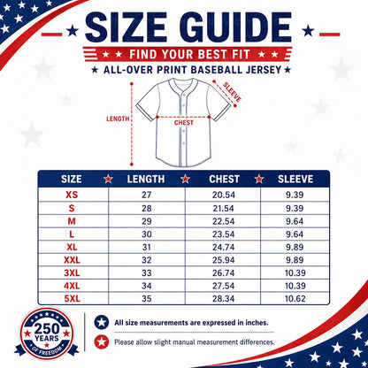 USA 250th Anniversary Baseball Jersey, Patriotic Statue of Liberty Print Shirt, Unisex Independence Day 4th of July Outfit, 1776–2026 Semiquincentennial Patriotic Jersey