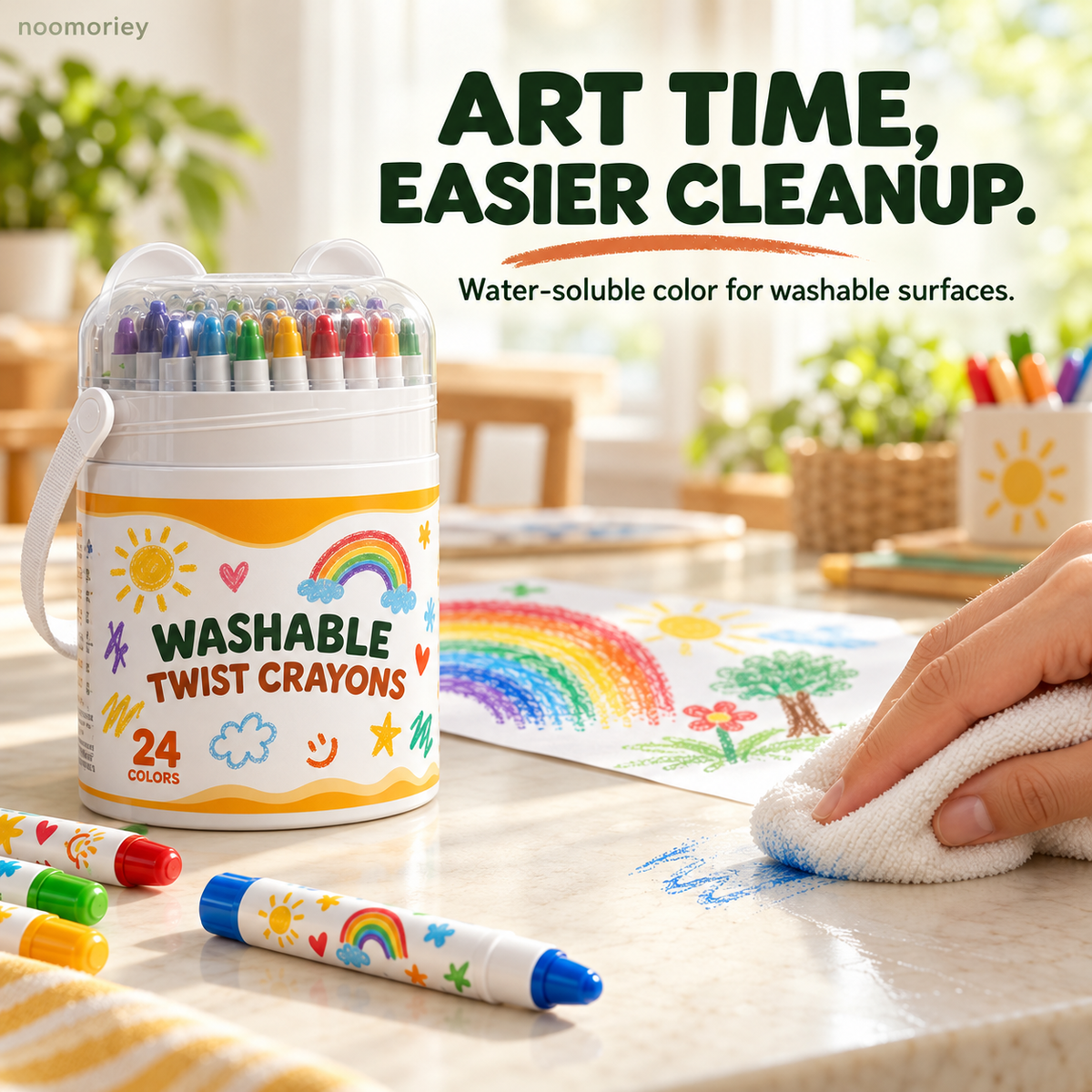 Noomoriey™ Washable Twist Crayons