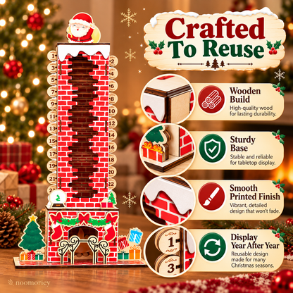 🎄DIY Wooden Santa Advent Calendar – 24-Day Christmas Countdown Tabletop Decor