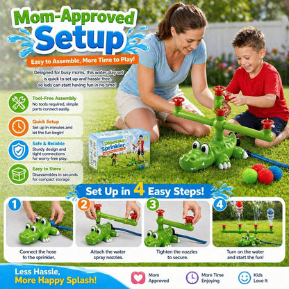 💦 4-in-1 Kids Crocodile Baseball Water Sprinkler T Ball Set & Water Ball Toy 💦