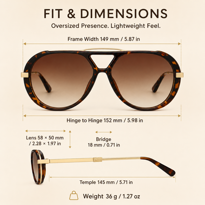 Retro Oversized Aviator Sunglasses | UV Protection & Iconic Style