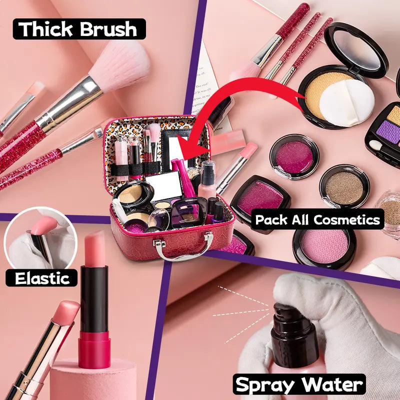 Simulated Makeup Kit for Girls, Play Makeup Set for Kids