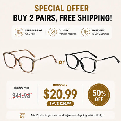 Unisex Daily Wear Semi-Rimless Metal Frame Blue Light Blocking Glasses - Lightweight, Comfortable, Photochromic PC Lenses