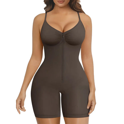 SHAPERX Shapewear for Women Tummy Control Bodysuits Zip-Up Comfort Ultra Stretch Fabric Customizable Fit Breathable Mesh Design Comfortable Fit