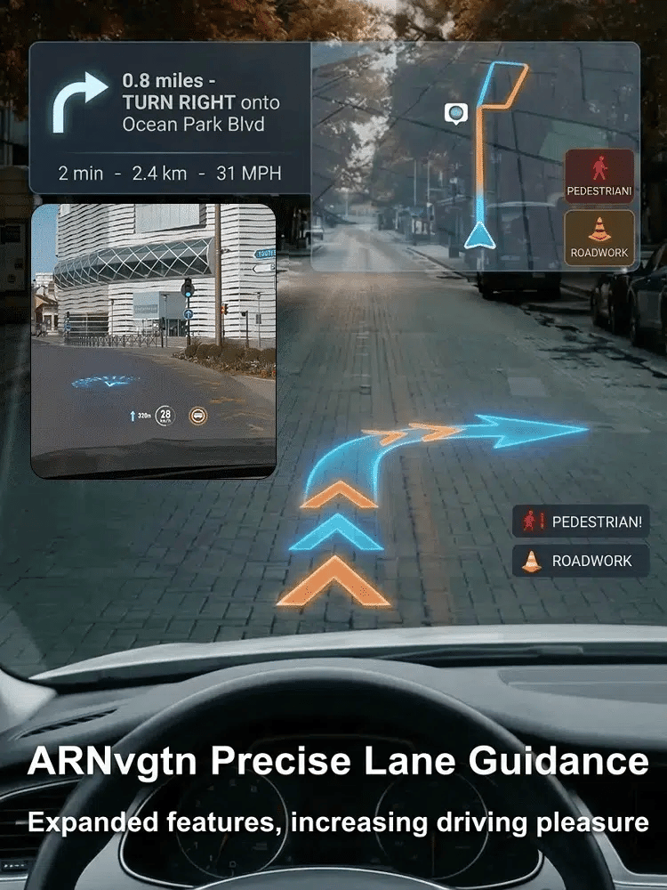 【Smart In-Car HUD Co-Pilot】Works on Sedans, SUVs, Pickups, RVs, and More! 30-Day Risk-Free Trial