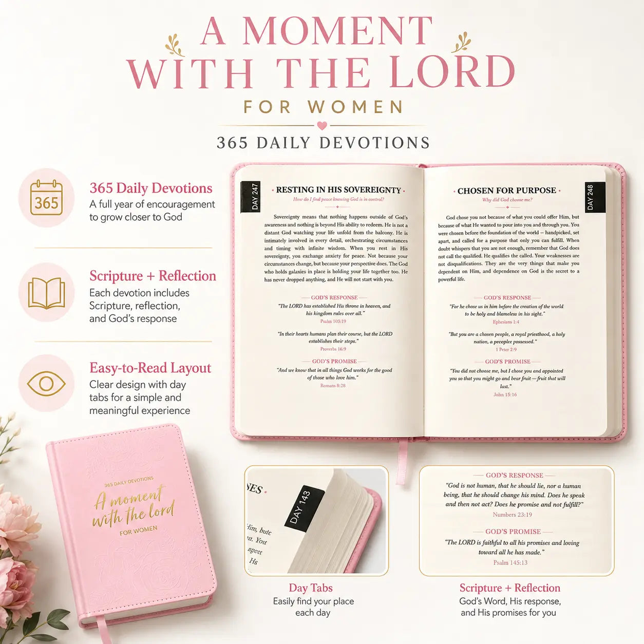 ⏳49% Summer Limited Sale | 365-Day Women’s Daily Bible Devotional – One Minute Faith Time