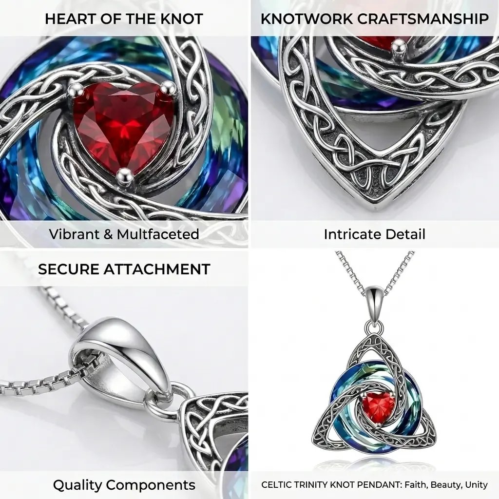 ✨ Birthstone Celtic Trinity Knot Necklace – Meaningful Irish Knot Pendant for Women, Anniversary & Birthday Gift