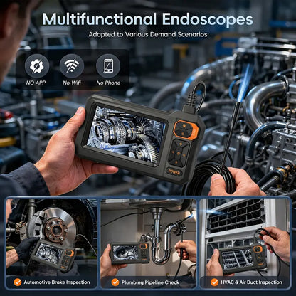 16.5FT Borescope Camera with Light, 4.3" HD Screen, Waterproof Endoscope with 8 LED Lights, Semi-Rigid Cable