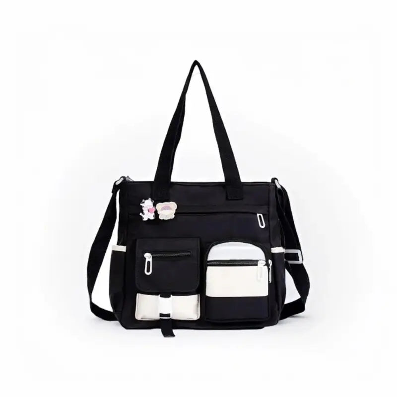 Canvas Tote Bag for Women, Multi Pocket Crossbody Shoulder Bag
