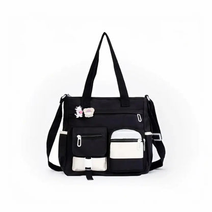 Canvas Tote Bag for Women, Multi Pocket Crossbody Shoulder Bag