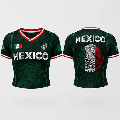 Women's Green V-Neck Football Jersey