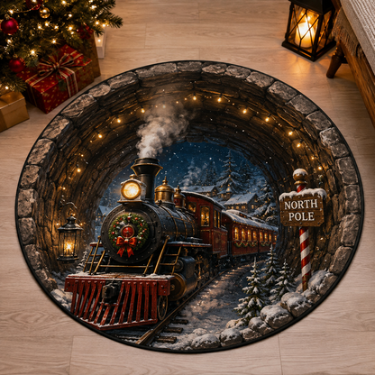 🎄🔥 Christmas 3D Illusion Rug – Magical Holiday Portal Floor Decor