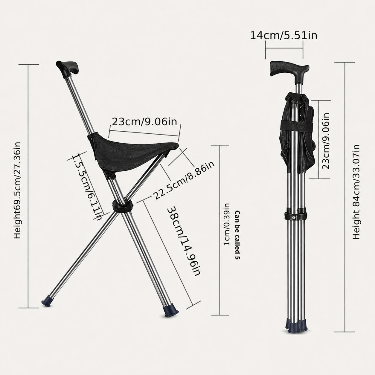 Free shipping//Ultra Light Folding Cane Seat, Compact 2-in-1 Walking Stick Chair, Perfect Gift for Seniors, Travel & Daily Rest Use