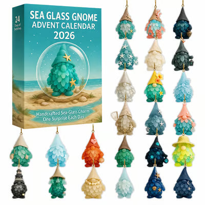 🌊🧝‍♂️ 2026 Sea Glass Gnome Advent Calendar | 24 coastal gnome charms for Christmas countdown, tree decorations, and holiday gifts 🎄✨