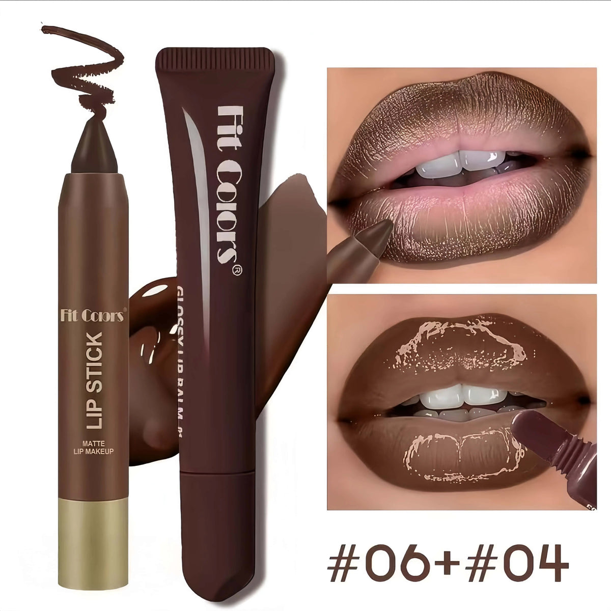 Matte Lip Liner & Moisturizing Lip Oil Set – Hydrating Nude Glossy Lip Kit