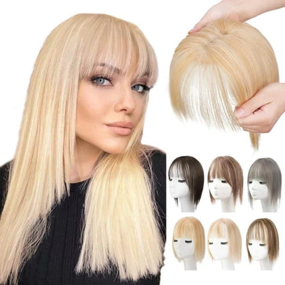 💥Superior Quality-Natural Hair Toppers With Bangs For Women